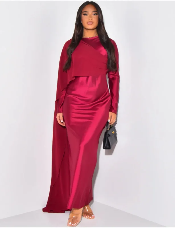 Crazy Price Slashing Red Christmas Party Dress - Elegant Solid Color Round Neck High Waist Swing