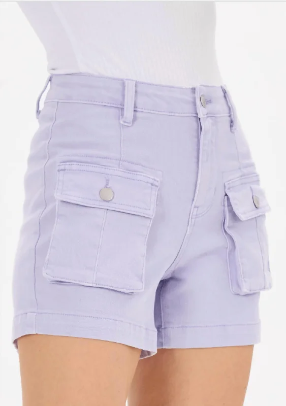 Trendy Fashion For Women Cargo Shorts In Lavender