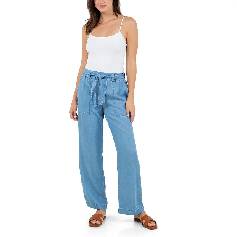 Feminine Soft - Hued Look Womens Lightweight Lyocell Wide Leg Pants