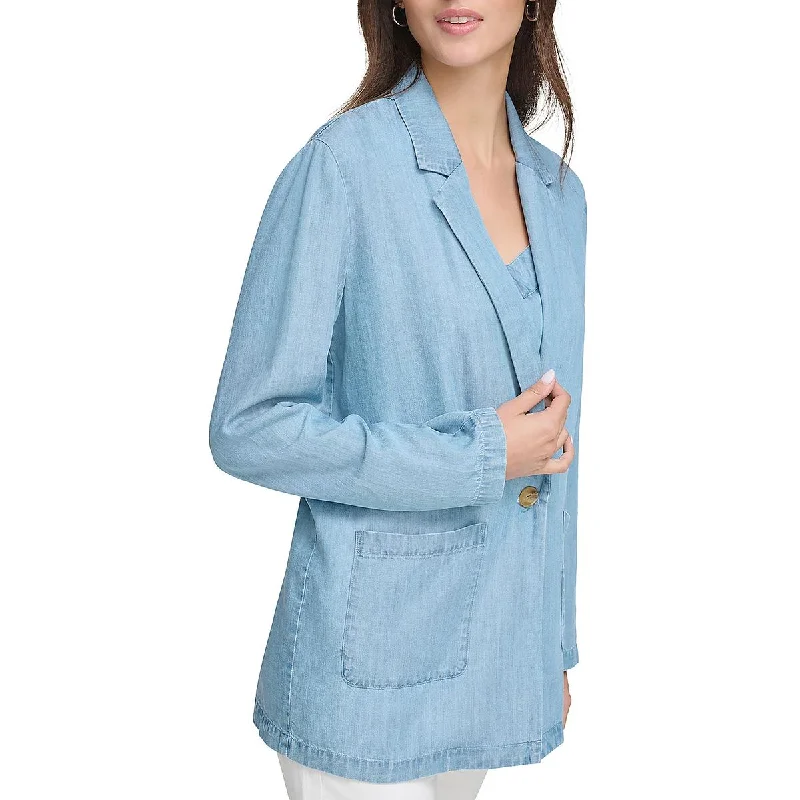 Coastal Beach - Inspired Style Womens Wear to work Notch One-Button Blazer