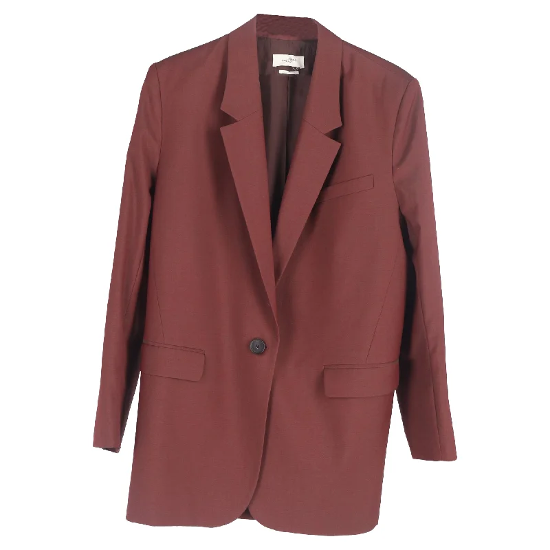 Everyday Glamour Isabel Marant Etoile Single-Breasted Blazer and Trousers Set in Maroon Wool