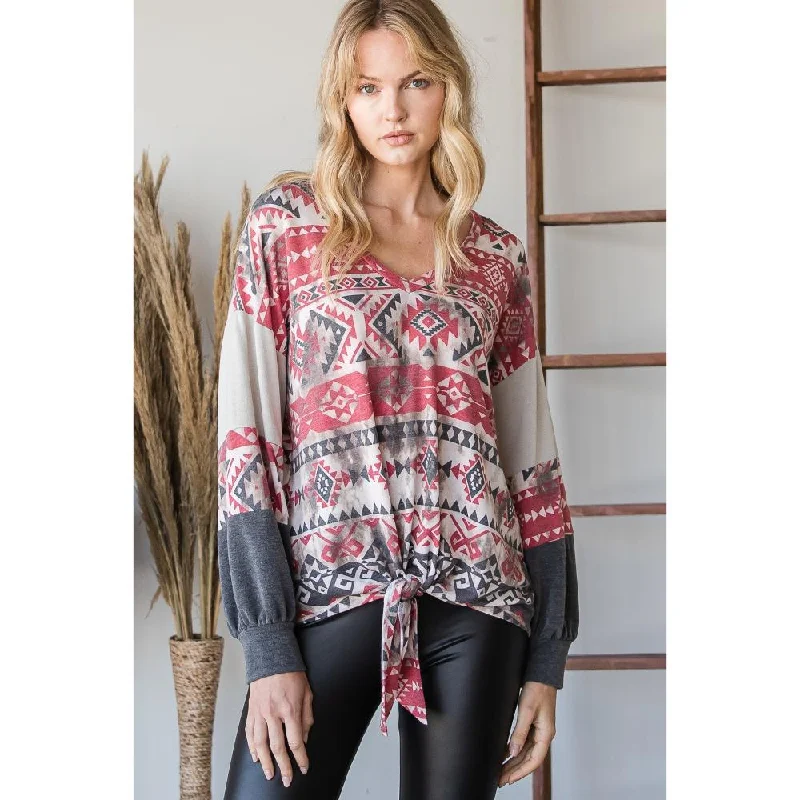 Limited Time Offer Beautiful Aztec Print Long Sleeve Sweater