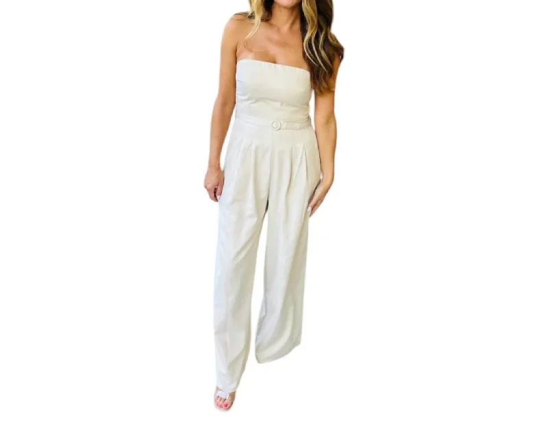 Seasonal Style Discounts Past Midnight Tube Jumpsuit In Cream