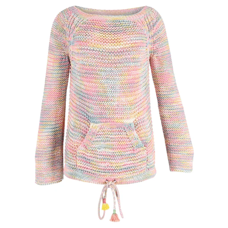 Fashion Frontiers Chloé Loose Crochet-Knit With Pockets Sweater in Multicolor Cotton