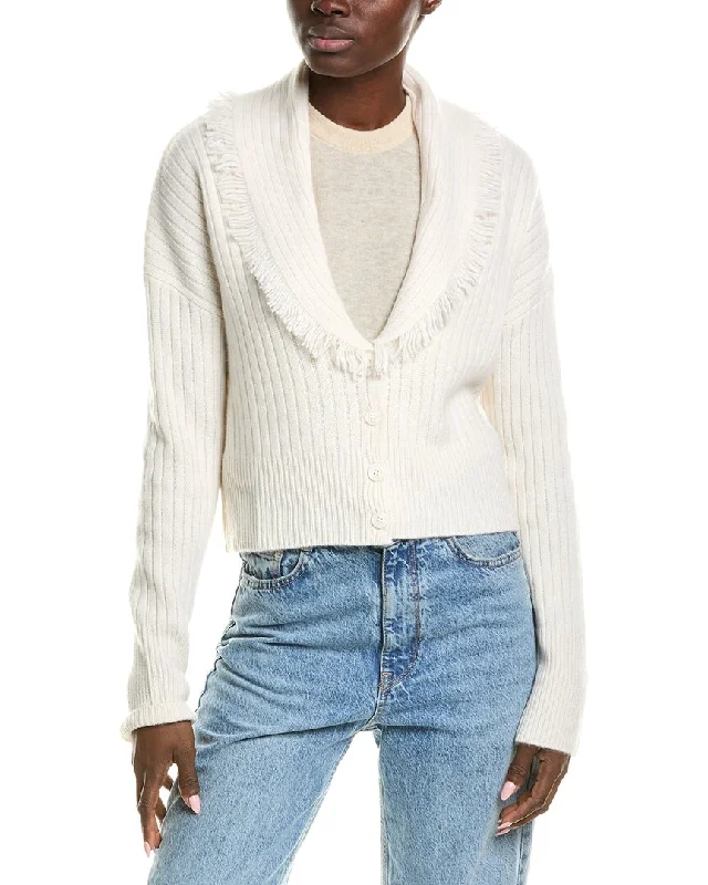 Season Sale QUINN Cropped Shawl Collar Cashmere Cardigan