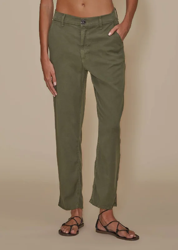 Break Fashion Norms Sloan Slim Trouser Pant In Olive Green