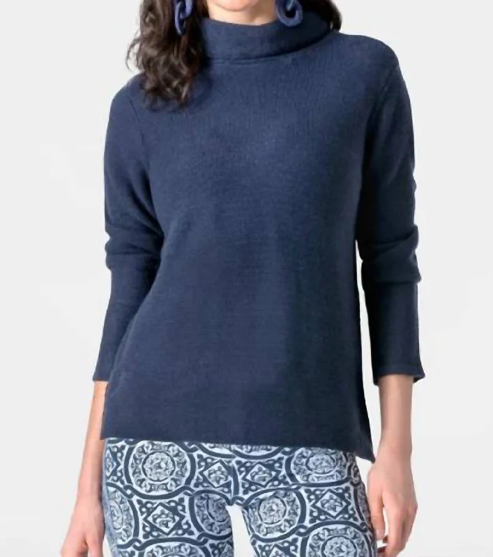 Flash Sale Event Knit Knit Turtleneck Sweater In Navy