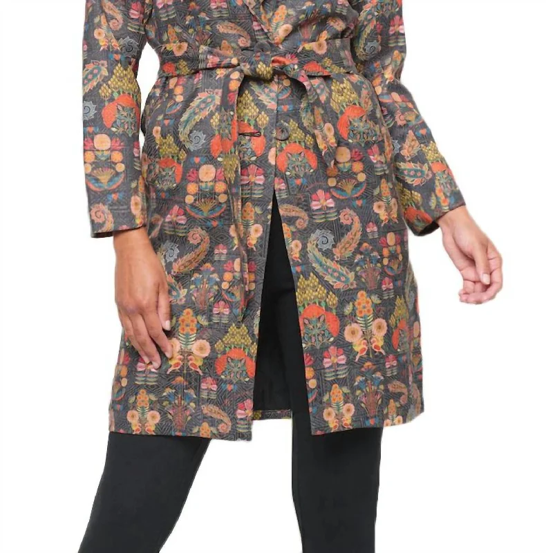 Huge Savings On Parisian Styles Deborah Vintage Print Brocade Coat In Multi