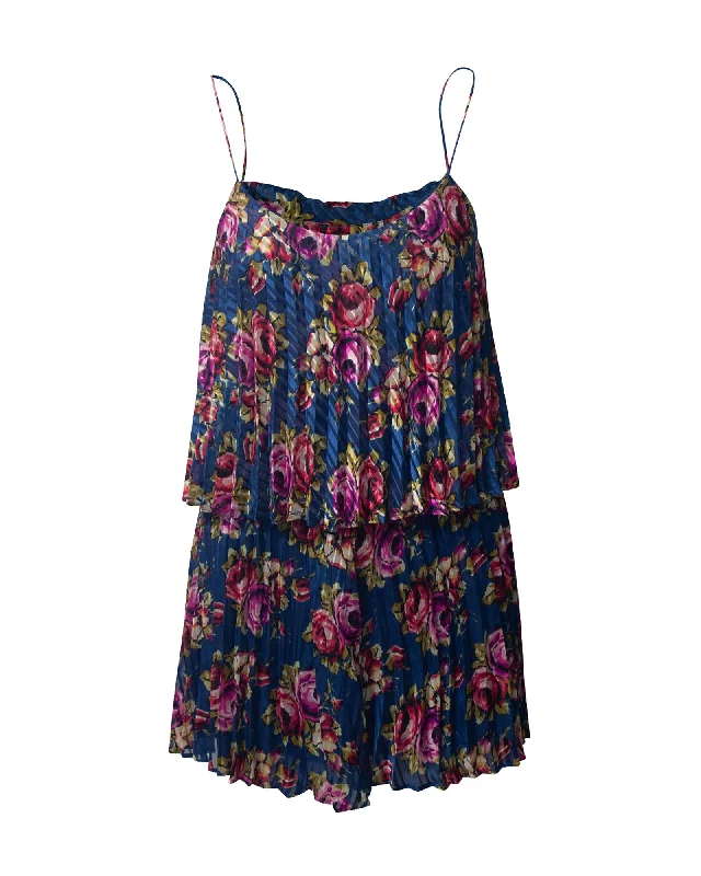 Athleisure Wear Special Offer Zimmermann Pleated Playsuit in Floral Print Polyester