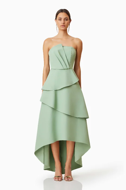 Fashion Forward Femininity Caroline Strapless Maxi Dress In Green