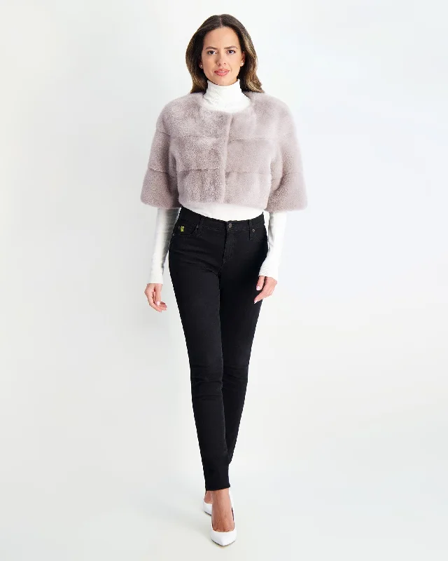 Effortless Chic Apparel Mink Collarless Bolero