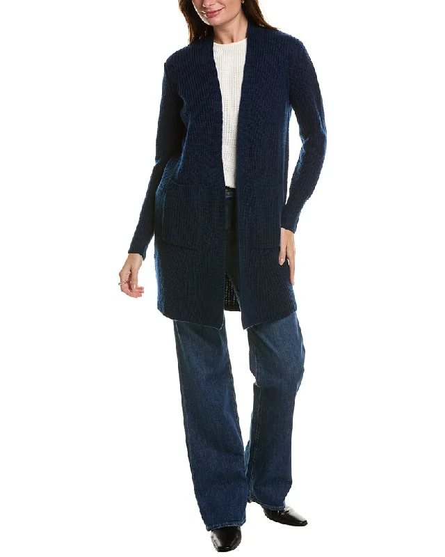 Limited Time Offer Forte Cashmere Rib Long Wool & Cashmere-Blend Cardigan