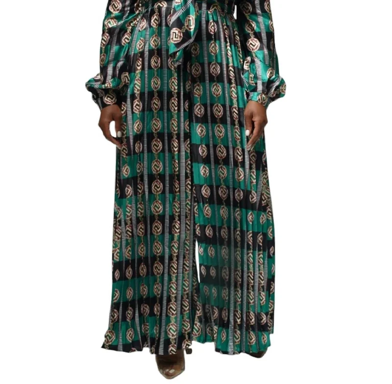 Today Only Long Sleeve Jumpsuit With Cutout In Green Multi