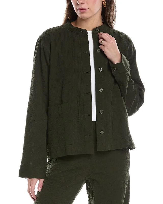 Limited Time Offers EILEEN FISHER Mandarin Collar Jacket