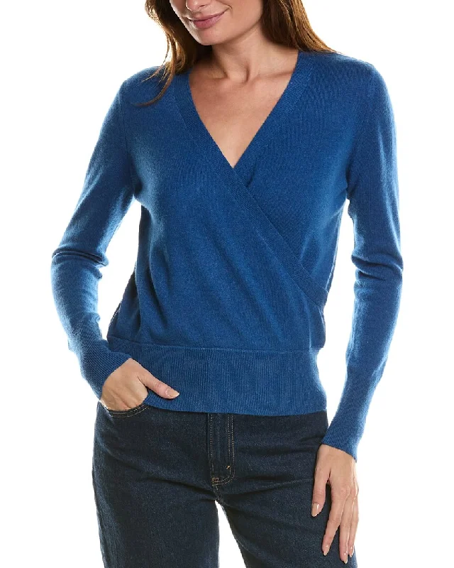 Limited Time Deal Forte Cashmere Rib Surplice Cashmere Pullover