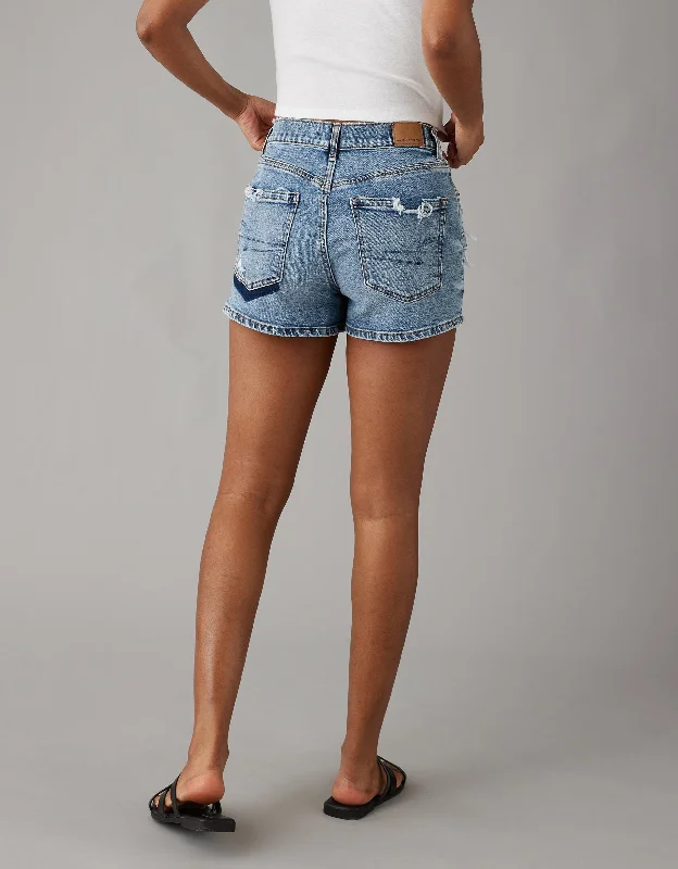 Ride The Style Wave AE Strigid Super High-Waisted Relaxed Ripped Denim Short