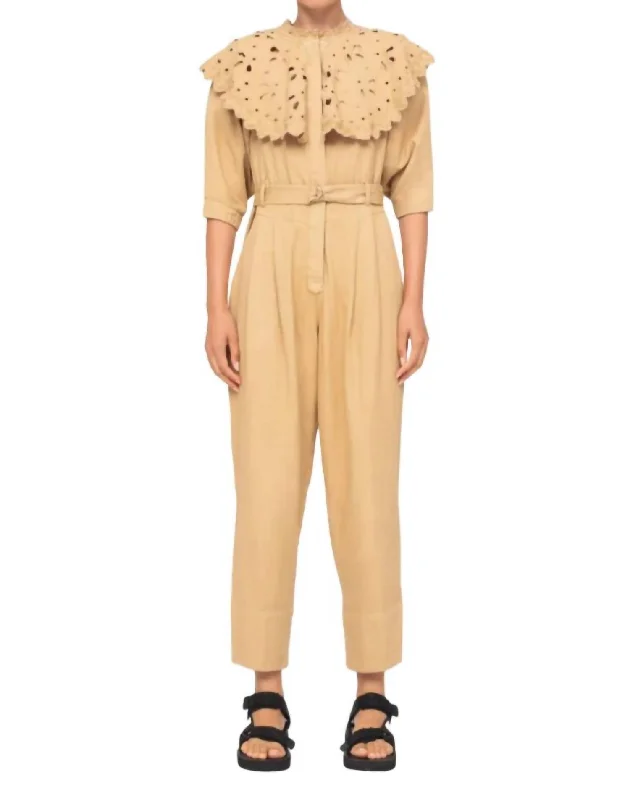 New Styles Just In Hazel Jumpsuit In Camel