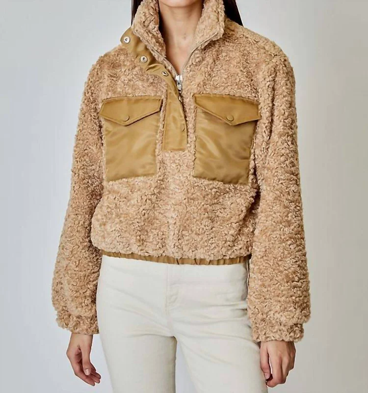 Effortless Sophistication Maeve Pullover Jacket In Wheat