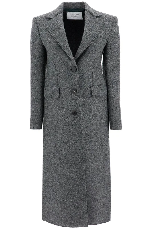 Colorful Clothing Harris Wharf London Women's Single-Breasted Coat In Pressed Wool