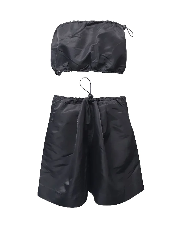 Style Upgrade Staud Summer Set in Black Recycled Nylon