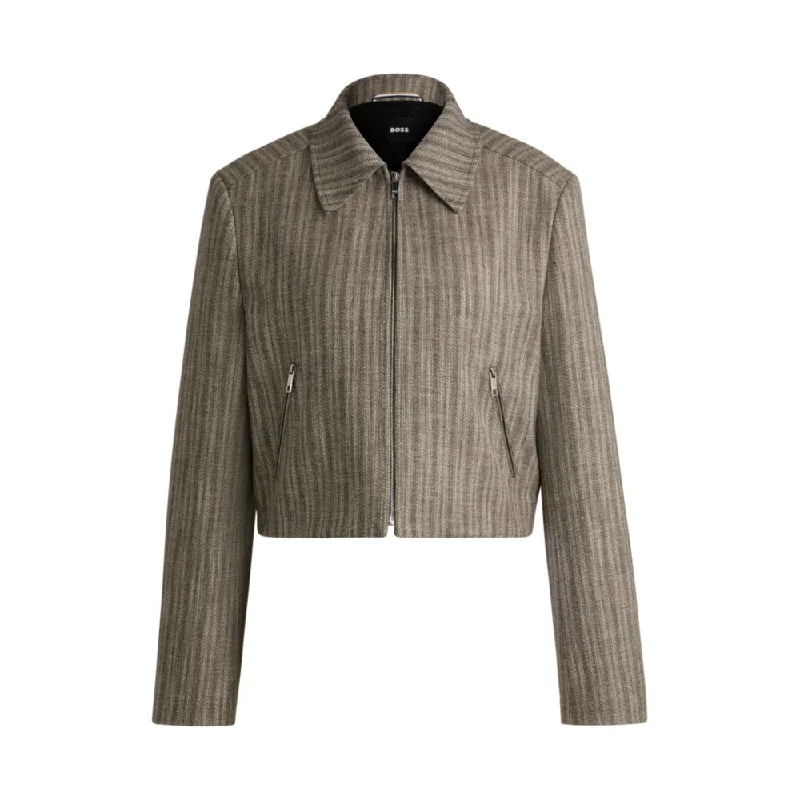 Flash Sale, Don't Miss Zip-up jacket in striped melange cloth