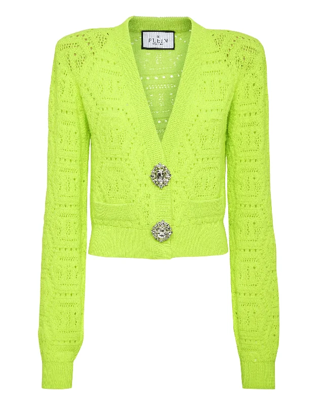 Dive Into Trendy Styles Fluo Knit Cardigan Monogram