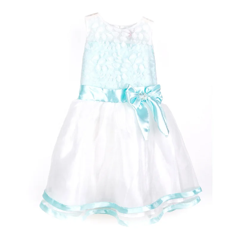 Vibrant Femme Fashion Mint Organza A-Line Party Dress