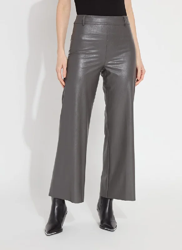 Trend Forward Women's Wear Vegan Leather Wide Leg (28" Inseam)