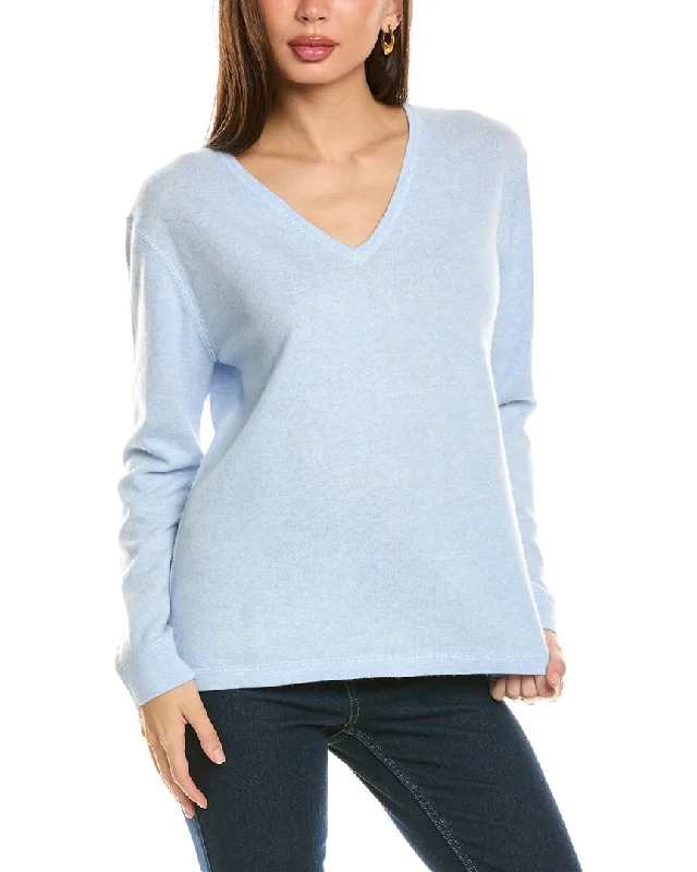 Buy More, Save More Forte Cashmere Coverstitch V-Neck Cashmere Sweater