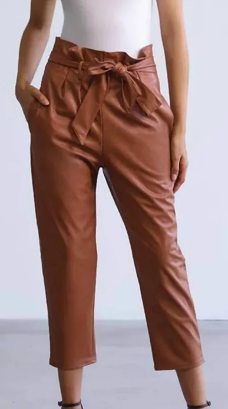 Top Brand Discounts Xara Eco Leather Pants In Brown