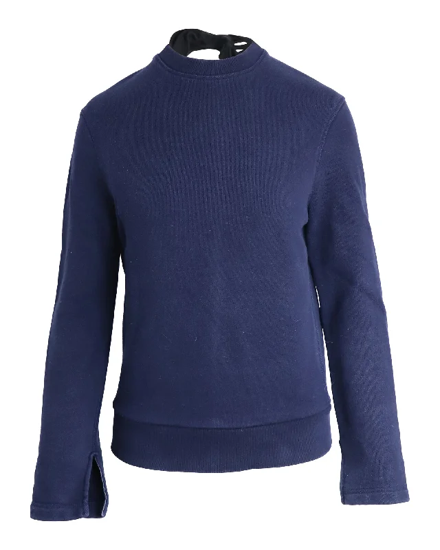 Style Beyond Borders Joseph Knot Jersey Loop Back Sweater in Blue Cotton