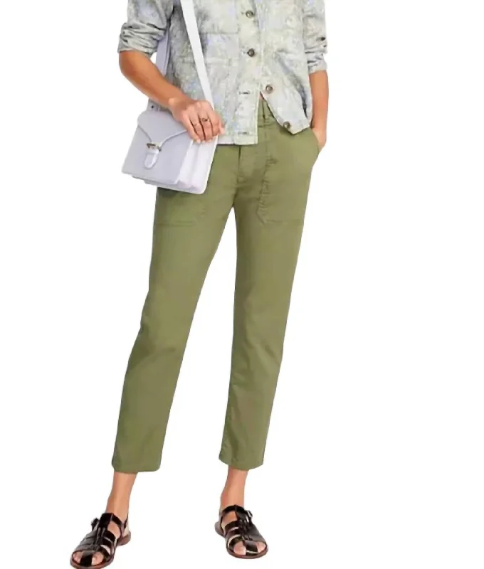 Imeless Style Slim Boyfriend Chino Pants In Green