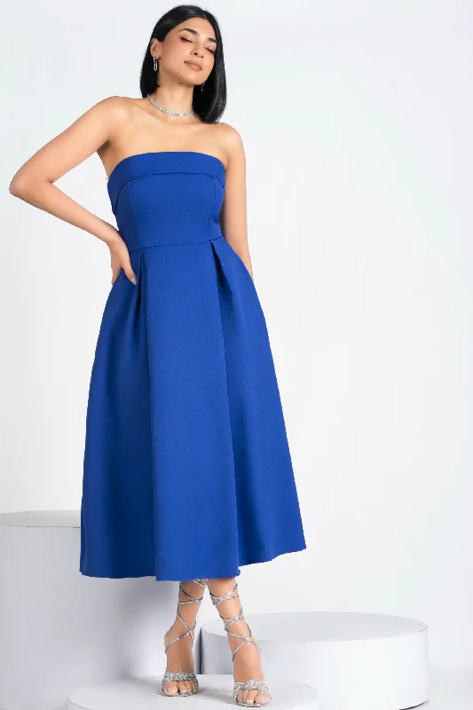 Colorful Clothing Strapless Midi Dress