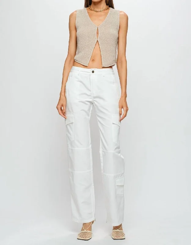 Fashion Forward Outfits Mindy Cargo Pant In White