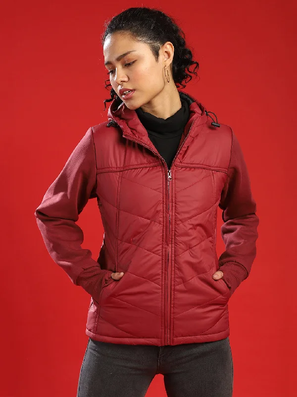 Anniversary Sale Campus Sutra Women Solid Stylish Casual Bomber Jacket