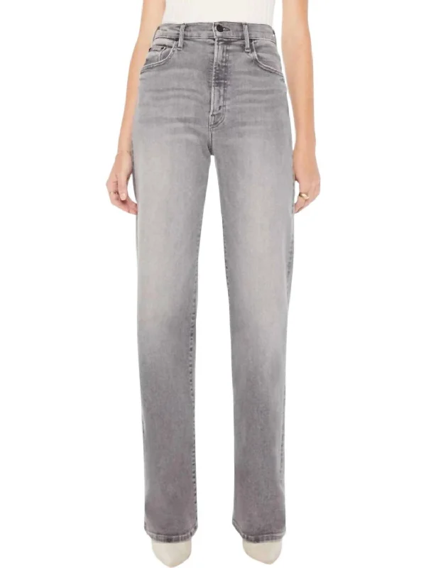 Fashion Forward Lasso Heel Pants In Faded Grey