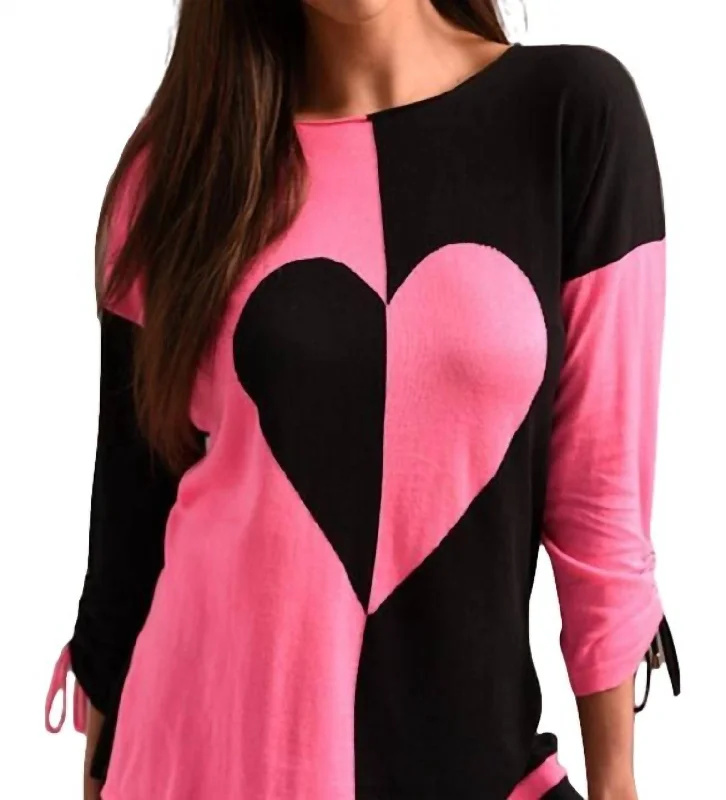 Odd Size Clearance Sale Heart Sweater In Black Multi