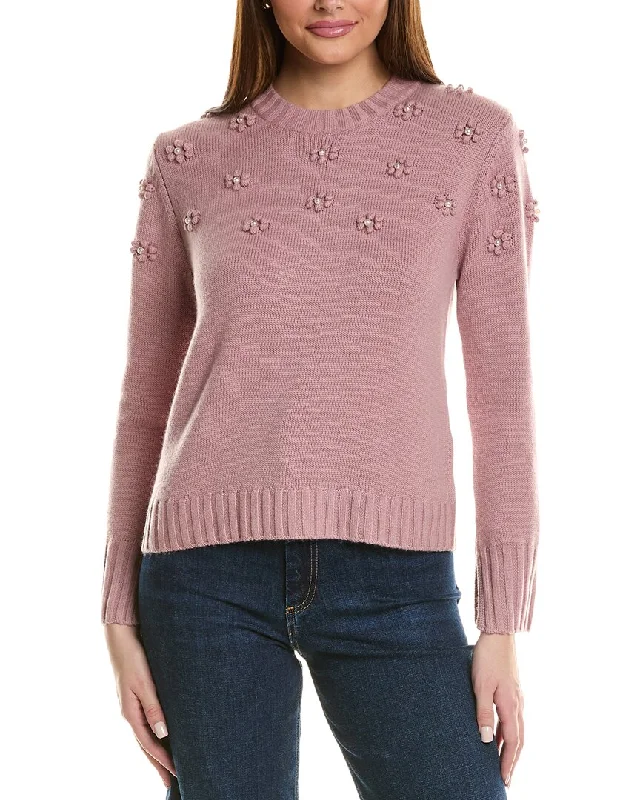 Wardrobe Update Hannah Rose Pearl Bobble Cluster Wool & Cashmere-Blend Sweater