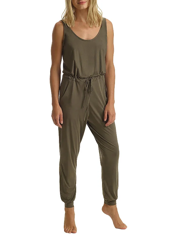 Casual Wear Womens Drawstring Hem Micromodal Jumpsuit