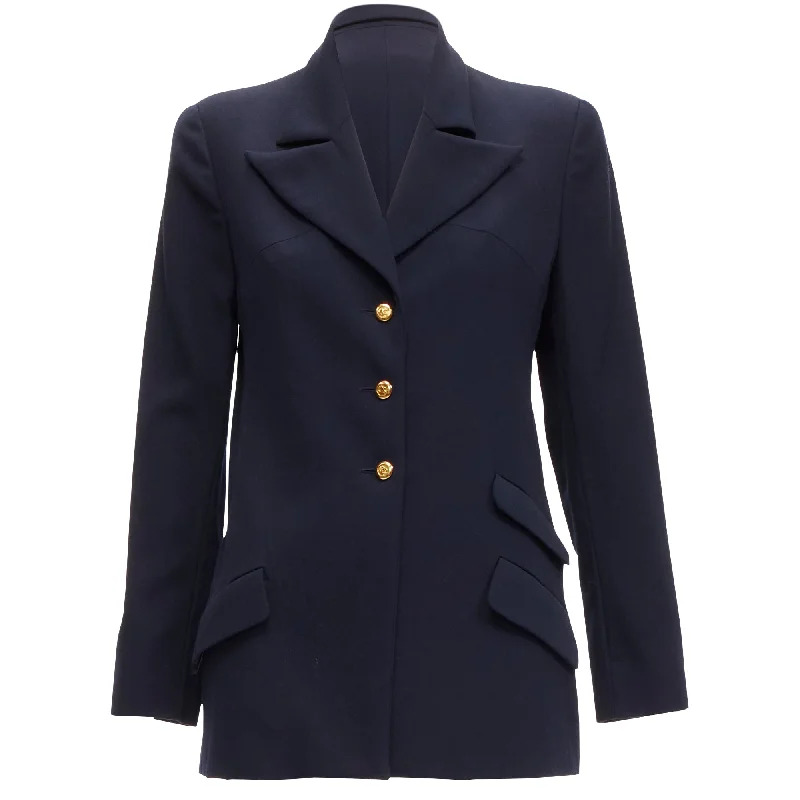 Winter Warm - Up Sale Chanel CC buttons p pockets military blazer jacket