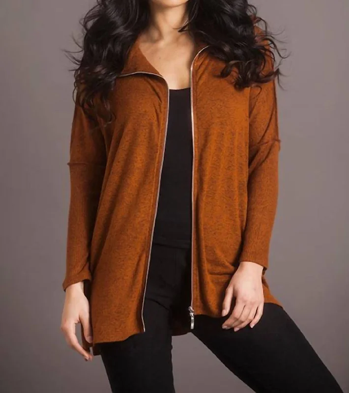 Clearance Sale Supersoft Zip Jacket In Spice