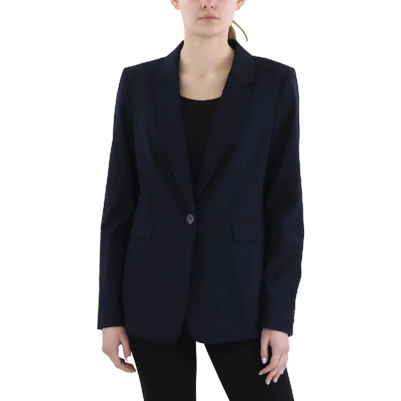 Vintage Fashion Womens Shoulder Pads Long Sleeve One-Button Blazer