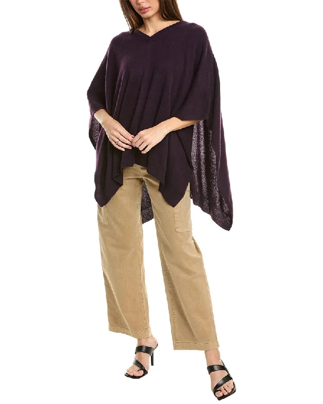 Street Style Fashion Amicale Cashmere V-Neck Cashmere Poncho