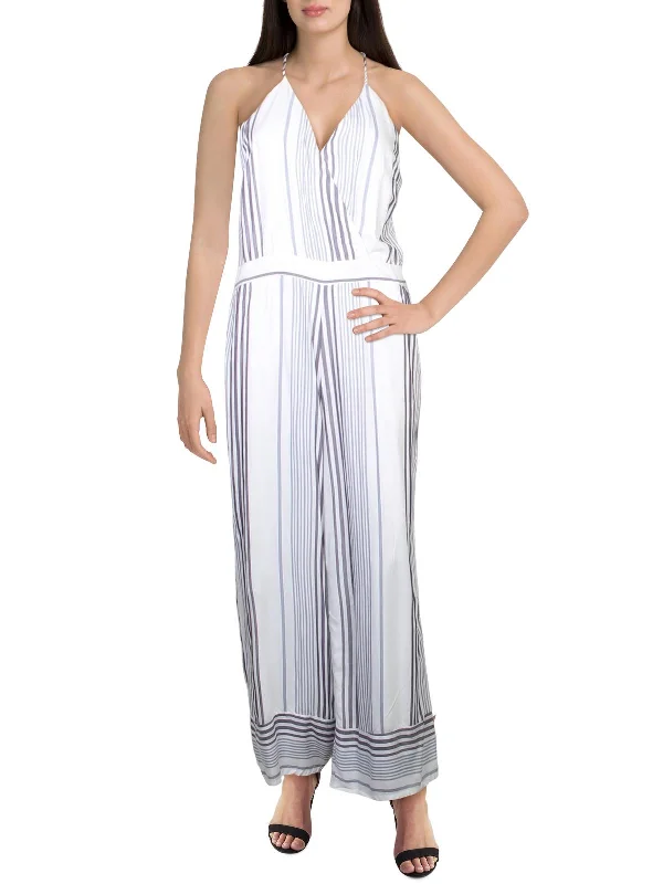 Casual Chic Clothing Womens Striped Culotte Jumpsuit