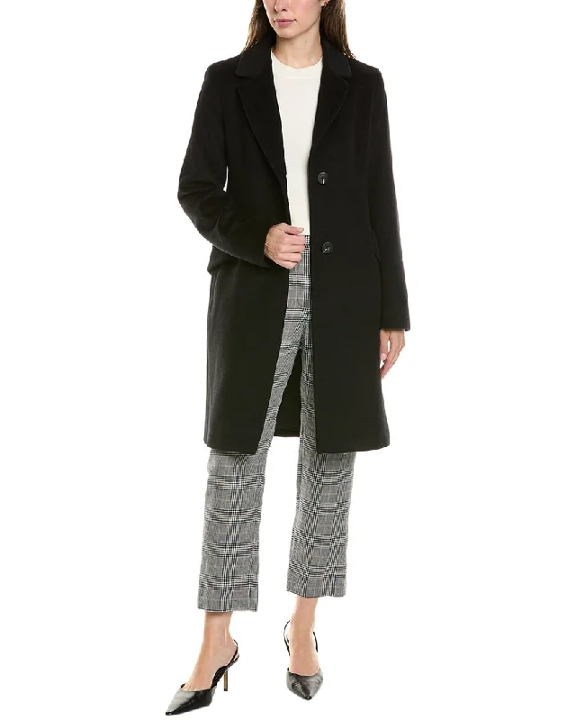 Stylish Spring Fashion FLEURETTE Medium Wool-Blend Coat