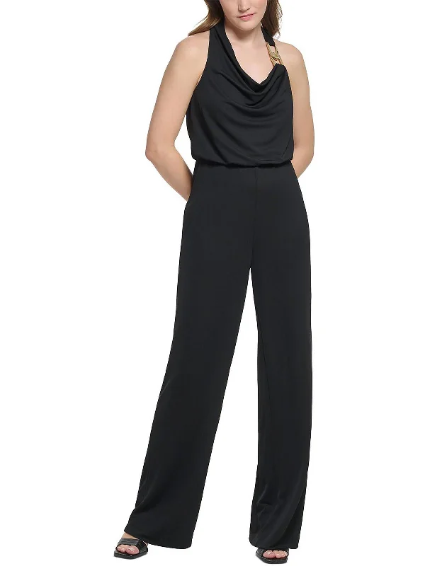 Seasonal Sale Womens Chain Hardware Cowlneck Jumpsuit