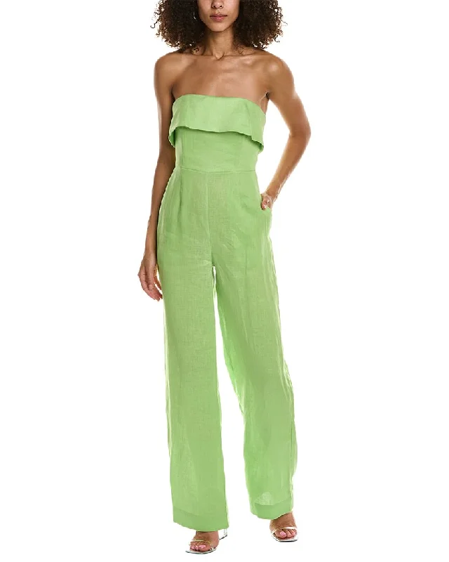 Feminine Soft - Hued Styles Nicholas Chesa Linen Jumpsuit