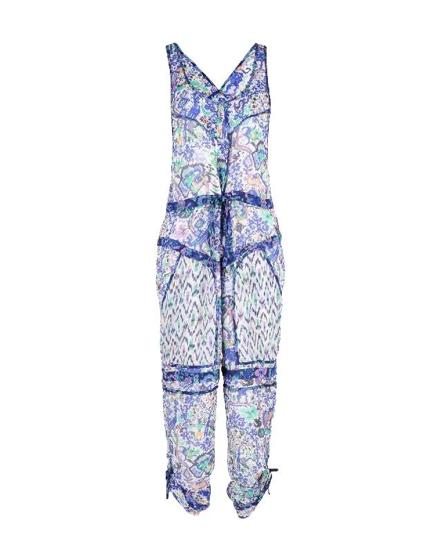 Seasonal Sale Isabel Marant Vassili Jumpsuit in Multicolor Silk