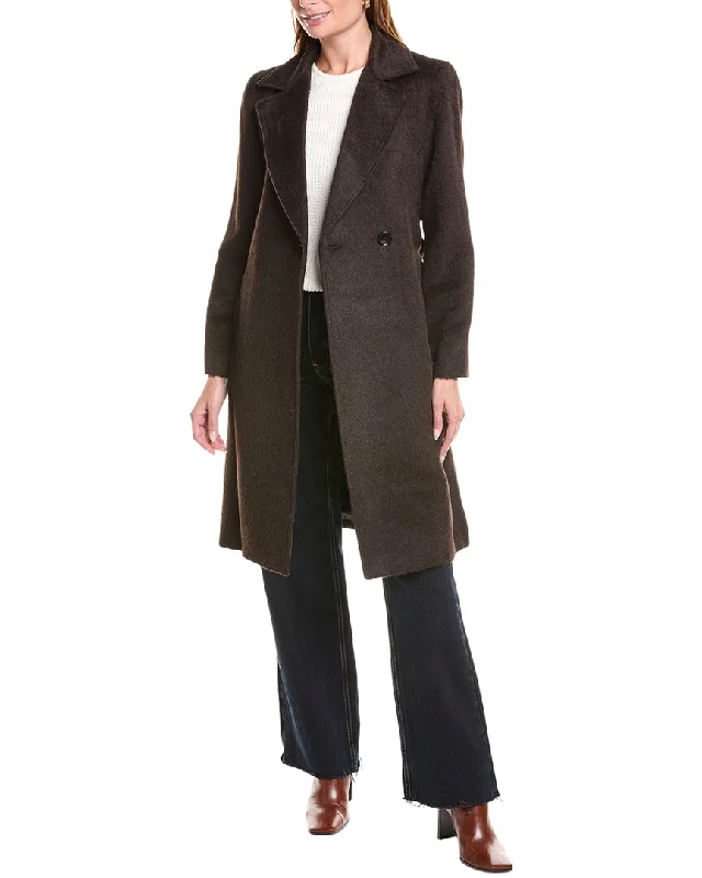 Seasonal Fashion sofiacashmere Belted Alpaca & Wool-Blend Coat