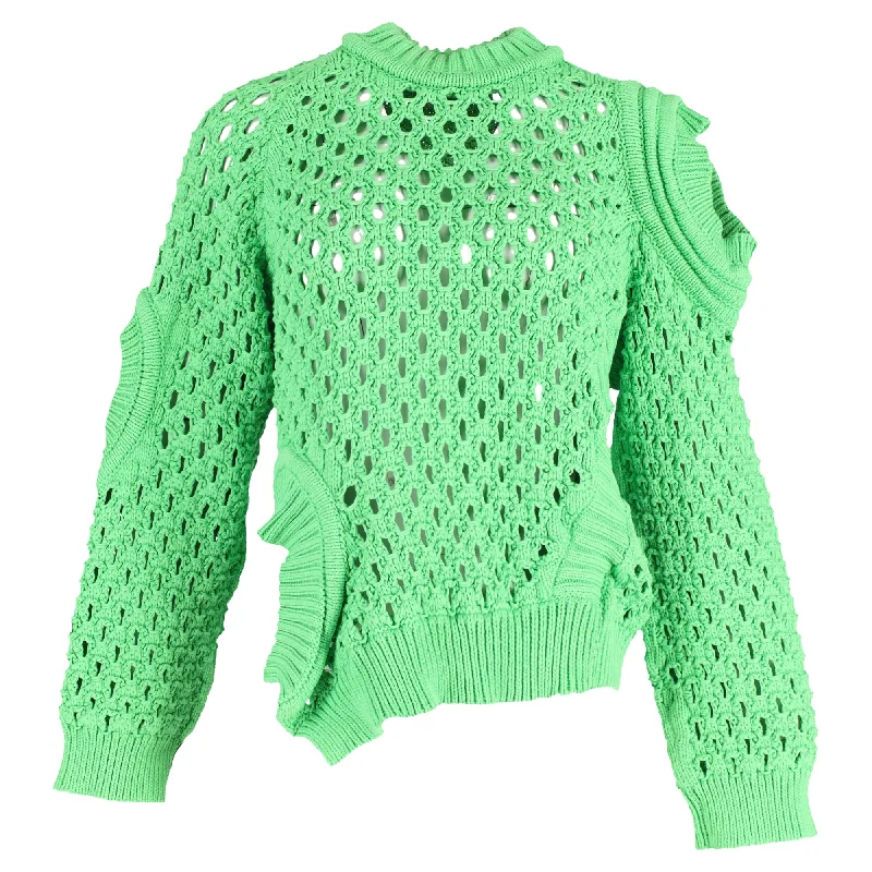 Women's Fashion Hotspots Stella Mccartney Knitted Cut-Out Sweater in Green Cotton